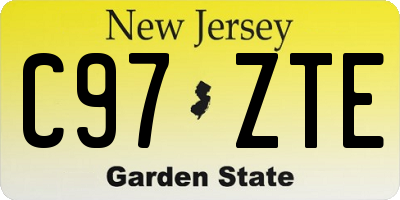 NJ license plate C97ZTE