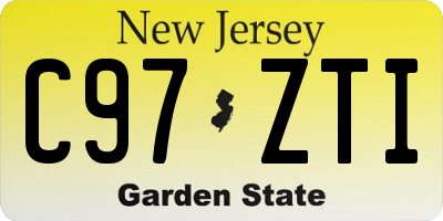 NJ license plate C97ZTI