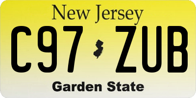 NJ license plate C97ZUB