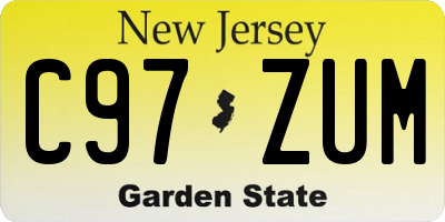 NJ license plate C97ZUM