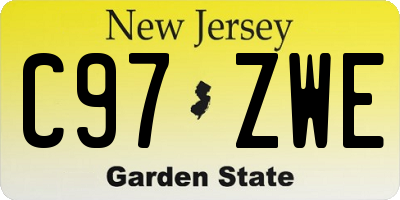 NJ license plate C97ZWE