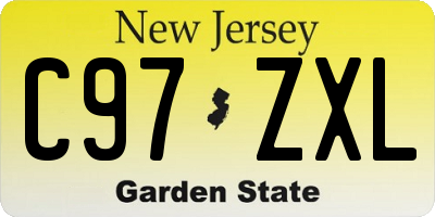 NJ license plate C97ZXL