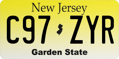 NJ license plate C97ZYR