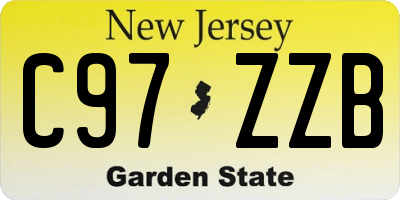 NJ license plate C97ZZB