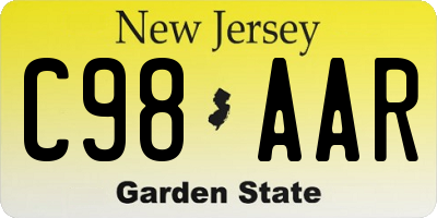 NJ license plate C98AAR