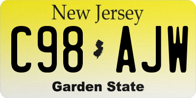 NJ license plate C98AJW
