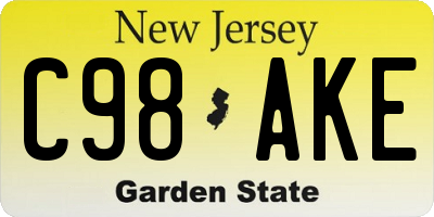 NJ license plate C98AKE