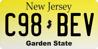 NJ license plate C98BEV