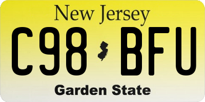 NJ license plate C98BFU