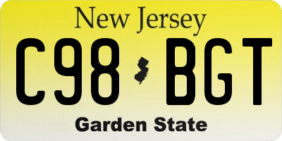 NJ license plate C98BGT
