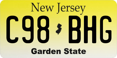 NJ license plate C98BHG