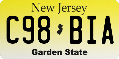 NJ license plate C98BIA
