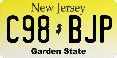 NJ license plate C98BJP