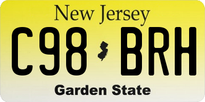NJ license plate C98BRH