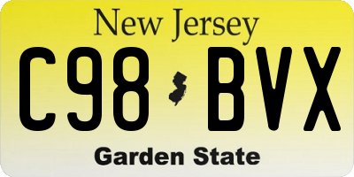 NJ license plate C98BVX