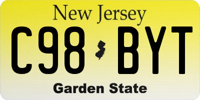 NJ license plate C98BYT
