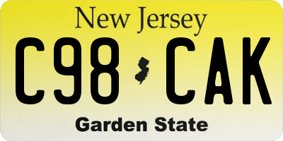 NJ license plate C98CAK