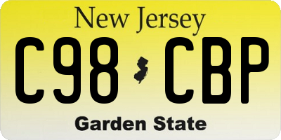 NJ license plate C98CBP