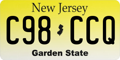 NJ license plate C98CCQ