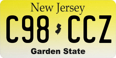 NJ license plate C98CCZ