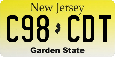 NJ license plate C98CDT