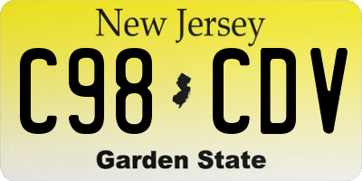 NJ license plate C98CDV