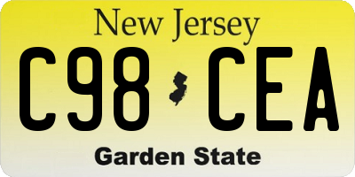 NJ license plate C98CEA