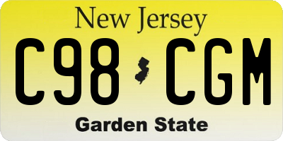 NJ license plate C98CGM