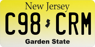NJ license plate C98CRM