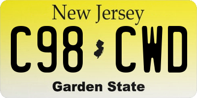 NJ license plate C98CWD