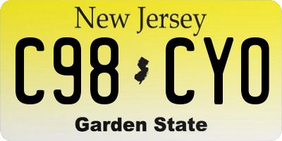 NJ license plate C98CYO