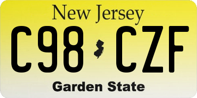 NJ license plate C98CZF