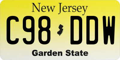 NJ license plate C98DDW