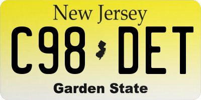 NJ license plate C98DET