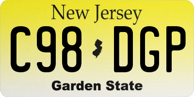 NJ license plate C98DGP