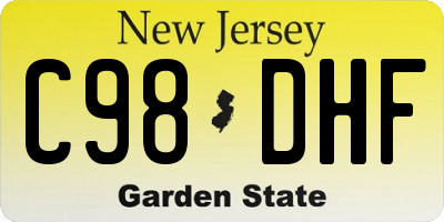 NJ license plate C98DHF
