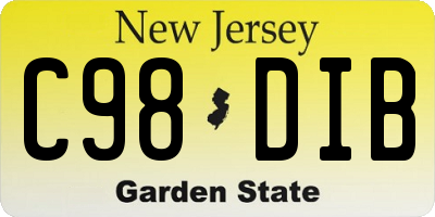 NJ license plate C98DIB