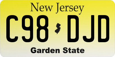 NJ license plate C98DJD