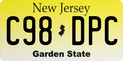 NJ license plate C98DPC