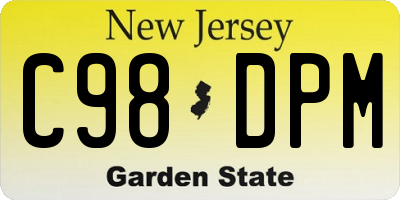 NJ license plate C98DPM