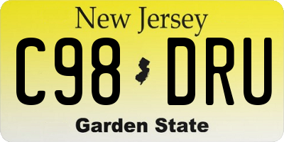 NJ license plate C98DRU