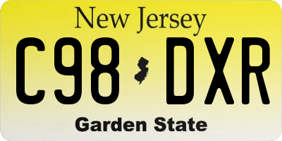 NJ license plate C98DXR