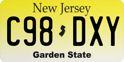 NJ license plate C98DXY