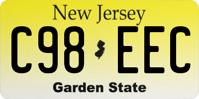 NJ license plate C98EEC