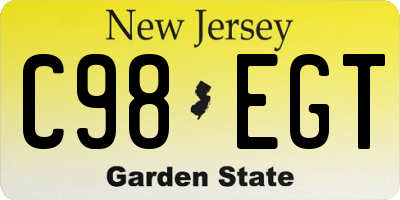NJ license plate C98EGT