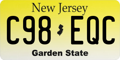 NJ license plate C98EQC
