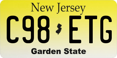 NJ license plate C98ETG