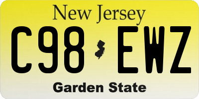 NJ license plate C98EWZ