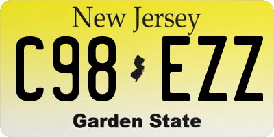 NJ license plate C98EZZ