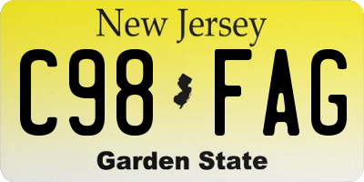 NJ license plate C98FAG